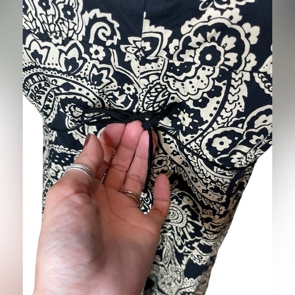 Vintage Y2K R&K Originals Cocktail Dress plus size 16 Paisley black and cream - Picture 3 of 14